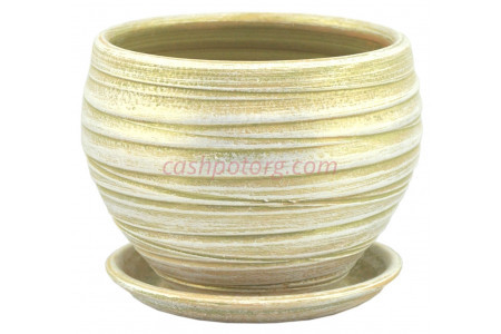 Горшок для цветов керамический с поддоном Модерн классика оливка 15см (2-24)  33-024